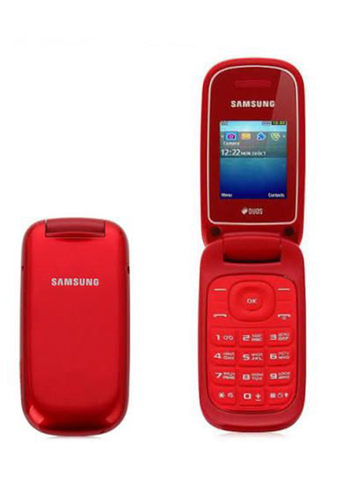 Samsung E1272 Flip Phone Unlocked Dual Sim Red